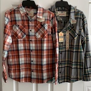 2 SHIRTS! NWT! Boys Size L Urban Pipeline Flannels
